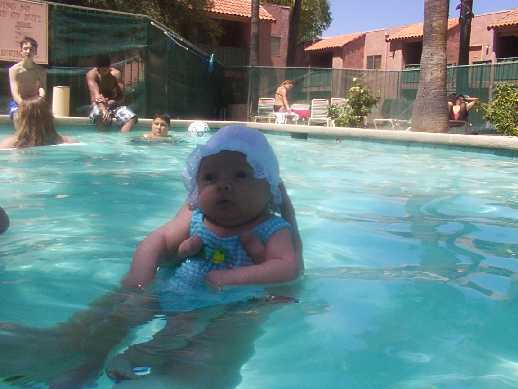 She likes the pool